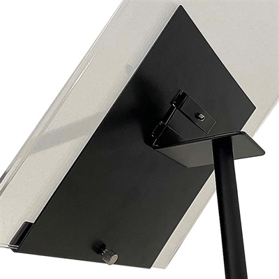 Design Stand. Bodenschild mit 50 Grad Winkelhalter, horizontaler A4-Acrylhalter, schwarz