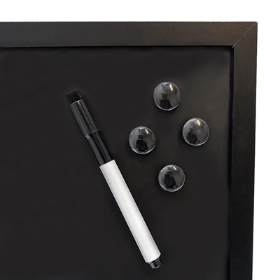 Whiteboard mit Wochenplan ENGLISCH, Kork- und Kreidetafel 60 x 40 cm, inkl. schwarzer magnetischer Marker, 4 x schwarze 20 mm Magnete, 12 schwarze Nadeln und 1 Packung Kreide (5 Stk.)